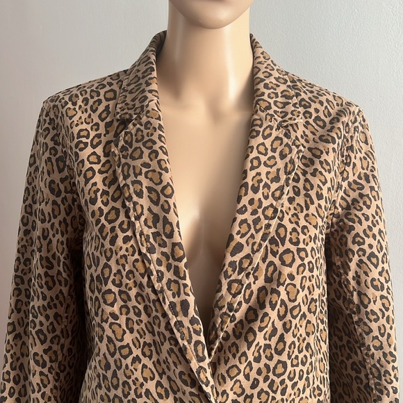 Nili Lotan Addison Blazer Zebra Print Brown Size 10 - Picture 8 of 16